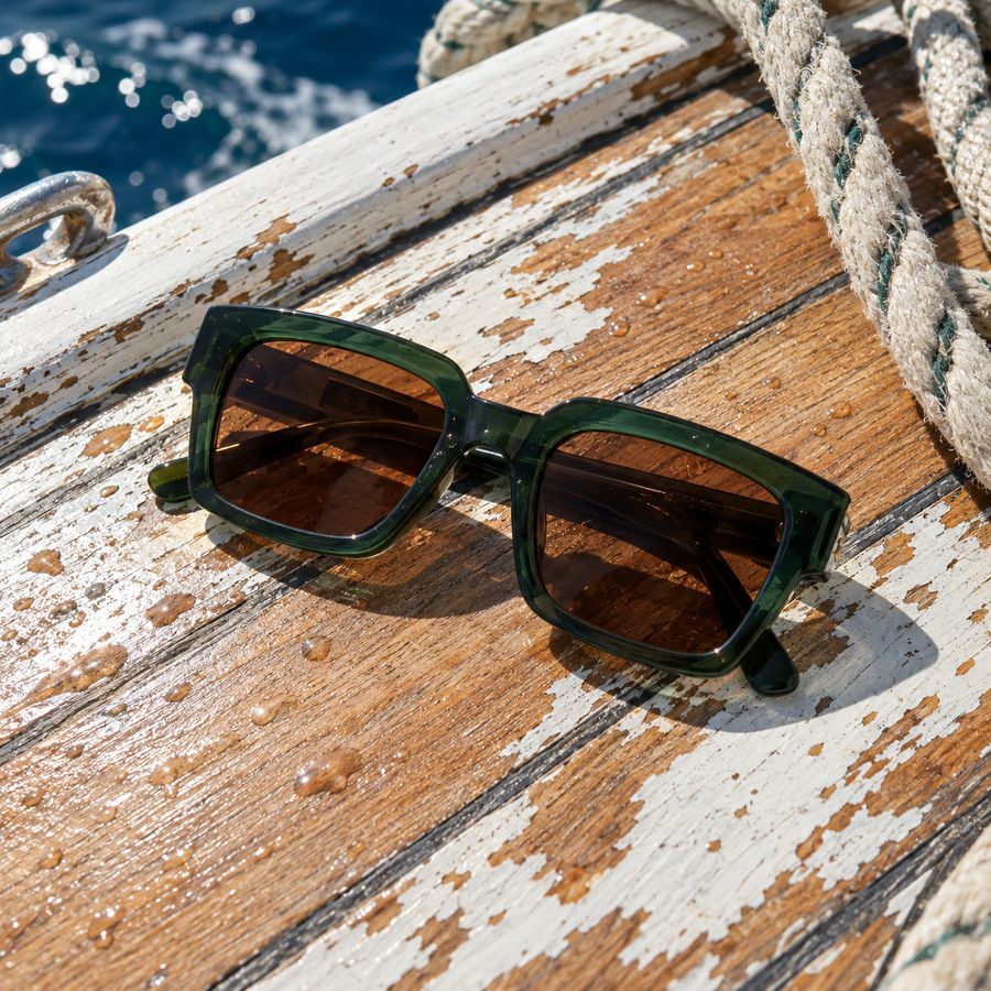 Gafas Cadaqués en acetato verde botella