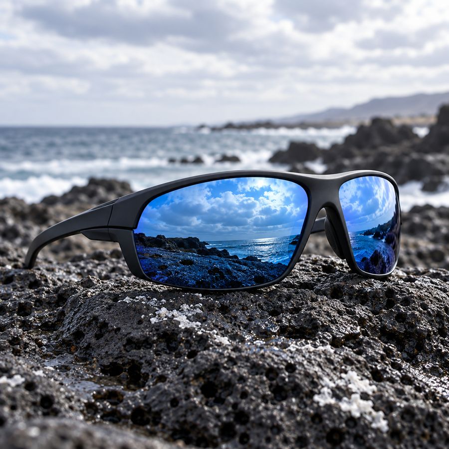 Gafas de sol Tarifa · Negro mate / espejo azul de Ojo Volcán
